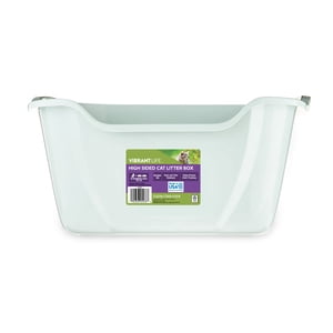 Vibrant Life High-Sided Open Cat Litter Box, XL, Green