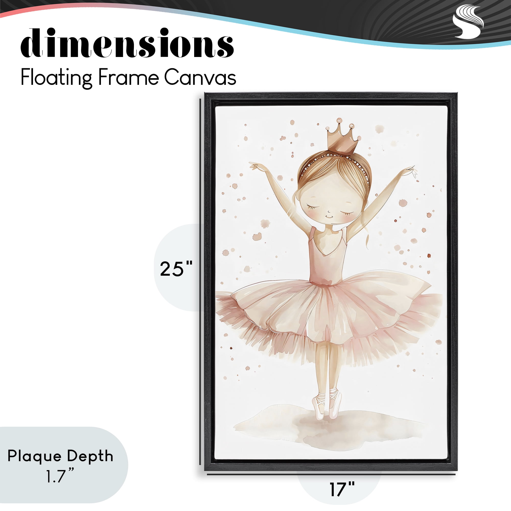 Stupell Industries Sweet Pink Tutu Black Framed Floater Canvas Wall Art, design by Creative Studio