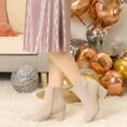 thumbnail image 6 of Unique Bargains Women's Round Toe Chunky Heels Ankle Boots Beige 8, 6 of 6