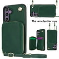 thumbnail image 2 of Crossbody Zipper Wallet Bag Case for Samsung Galaxy S24 Plus,Dteck Lager Capacity Purse Leather Card Slots Pocket Shockproof Case Kickstad Cover with Shoulder Strap, Darkgreen, 2 of 8