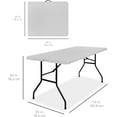 thumbnail image 2 of YEXJ 6ft Plastic Folding Table, Indoor Outdoor Heavy Duty Portable w/Handle, Lock for Picnic, Party, Camping-Light Gray-6ft, 2 of 7