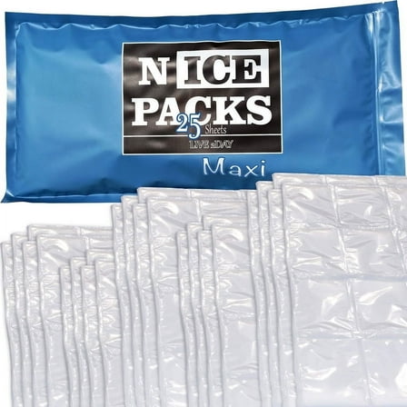 Nice Packs Dry Ice for Coolers – Lunch Box Ice Packs – Dry Ice for Shipping Frozen Food – Ice Packs for Kids Lunch Bags – Reusable Ice Packs – Long Lasting - Flexible