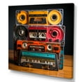 thumbnail image 2 of Designart "Vintage Cassette Tape Collage III" Fashion Wall Art - Modern Colorful Cassette Tapes Entryway Wall Art Print, 2 of 6