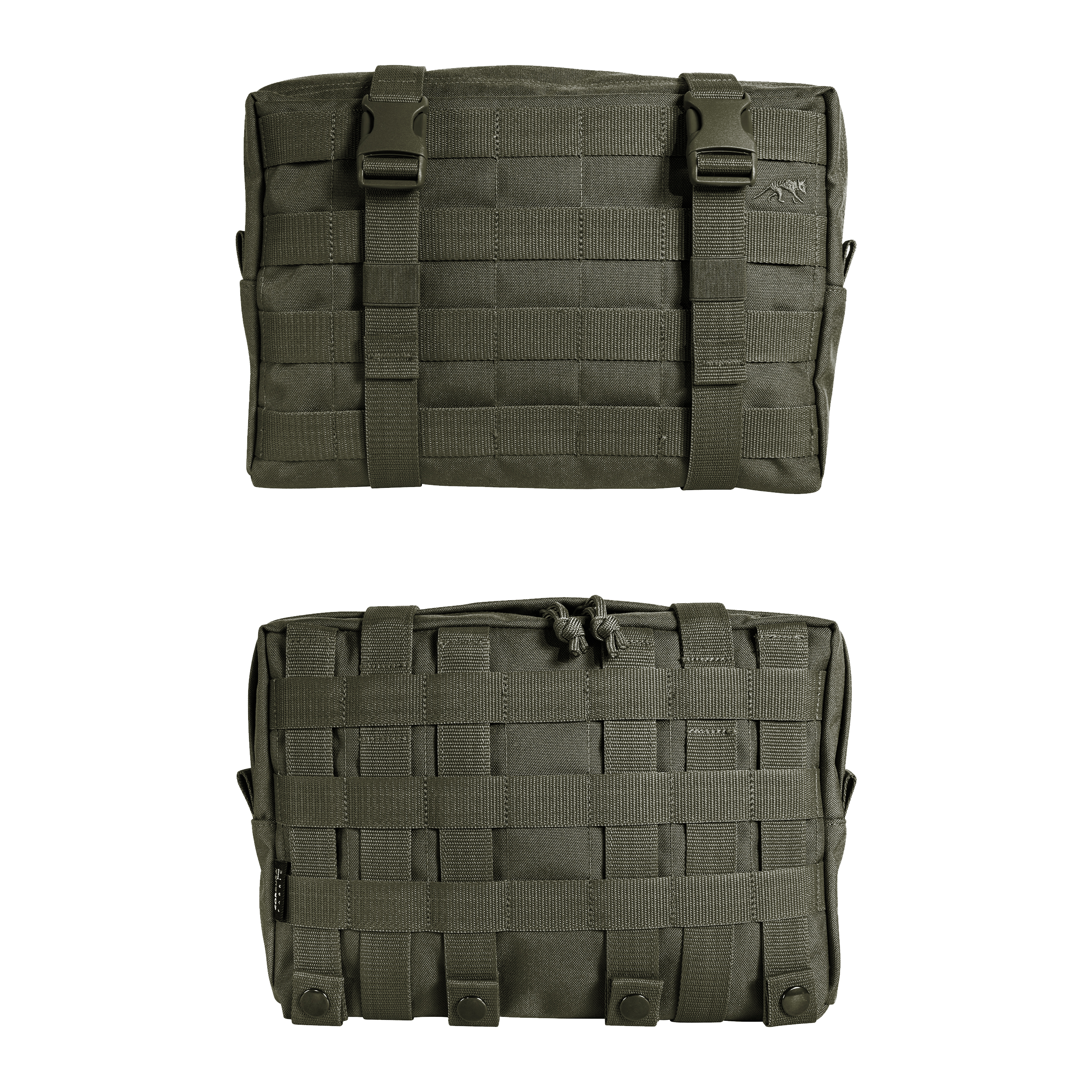 Tasmanian Tiger Tac Pouch 10, Tactical Flat MOLLE Backpack Lid Pouch, Compression Straps, YKK Zippers, Olive
