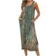 thumbnail image 1 of ICHUANYI Clearance Women Fashion Casual Solid Floral Printed Sleeveless Pocket Split Round-Neck Knee-High Dress Long Dress(Army Green, XXL) ICHUANYI WER2023081405196, 1 of 5