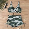 thumbnail image 4 of WTOBBY Women's Floral Printed Bikini Set Two-Piece High Waisted Swimsuit Sexy Bathing Suit Adjustable Straps for Pool Party,Army Green L, 4 of 4