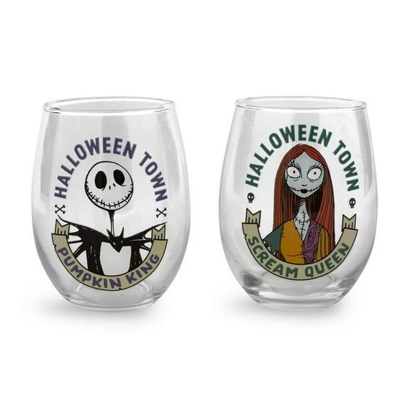 Disney The Nightmare Before Christmas 20-Ounce Stemless Wine Glasses | Set of 2
