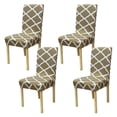thumbnail image 1 of Stretch Dining Chair Covers, Geometric Print Chair Slipcovers, Removable Seat Protector for Kitchen Hotel Table Banquet-Pack of 4, 1 of 5