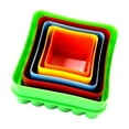 thumbnail image 2 of Aonity Plastic Cookie Cutter Color Set (Random Colors) Square， Cookie Cutter Set Cutter Set Multi Size Sandwich Fondant Cake Vegetable Shapes Cutter Set, 2 of 4