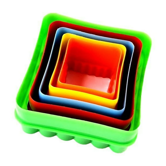 Shiogb Hot Sale! Cookie Cutter Set Cutter Set Multi Size Sandwich Fondant Cake Vegetable Shapes Cutter Set, Plastic Cookie Cutter Color Set (Random Colors) Square