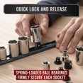 thumbnail image 3 of Precision Defined Aluminum Tool Socket Holder | Black, Single 3/8-Inch x 16 Clips | Heavy Duty Organizer, 3 of 5