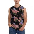 thumbnail image 3 of Uemuo Bouquet Pattern Men's Sleeveless T-Shirt,Muscle Athletic Tank Top, Moisture-wicking Quick-dry Breathable Classic Tee Top for Gym Run Outdoor Sports-, 3 of 8