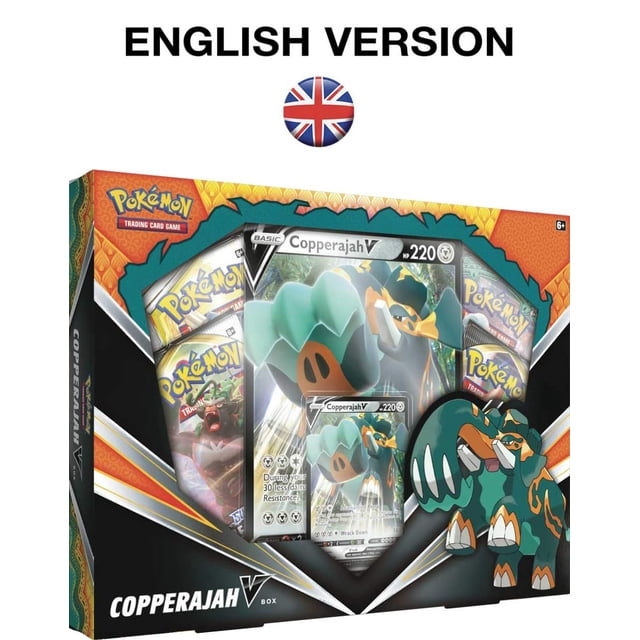 Pokémon TCG Copperajah V Box 1 carta reflectante 4 paqu