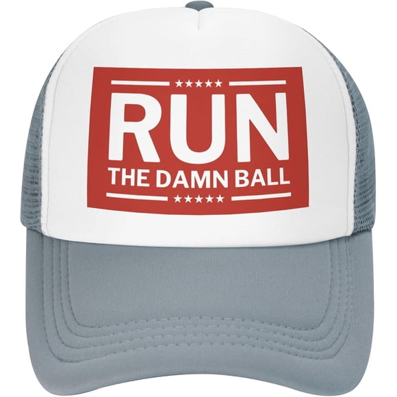 Run The Damn Ball Hat Red Mesh Cap Black for Men Women Baseball Cap Sun Tracker Hat Gifts Dad Mom