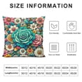 thumbnail image 5 of COMIO Boho Floral Throw Pillow Covers Colorful Bohemian Flower Decorative Cushions Pillowcase for Bedroom Sofa Home Decor, Short Plush White, 5 of 5