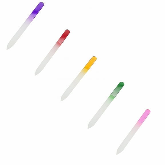ACDANC 5PCS Glass Nail File In Case, Nail File, Glass Fingernail File, Czech Glass File, Double-Sided Glass Nail File for Nail Care