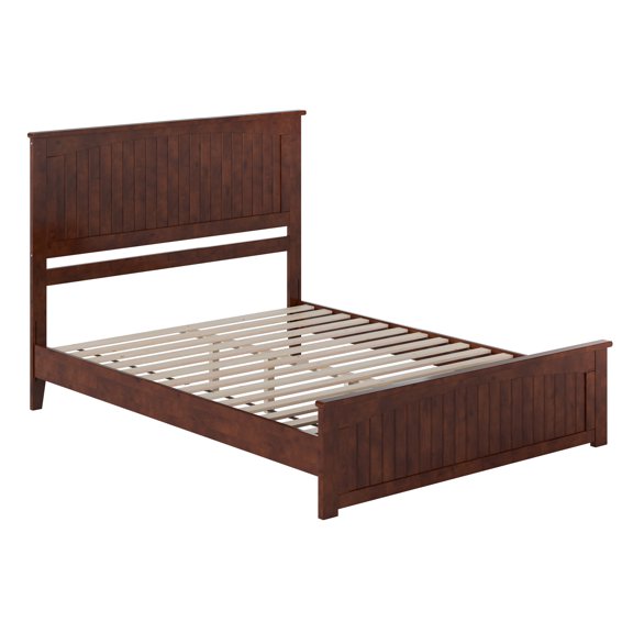 AFI Naples Queen Solid Wood Low Profile Platform Bed with Matching Footboard, Walnut