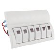 thumbnail image 3 of Fosa Auto Accessories Automobiles 6 Gang Rocker Switch Panel Circuit Breaker With LED Indicator For Marine Boat Yacht Car RV Car, 3 of 8