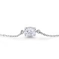thumbnail image 3 of Gem Stone King 925 Sterling Silver White Moissanite Solitaire Bracelet for Women (0.90 Cttw, Oval Cut 7X5MM, Fully Adjustable up to 9 inch), 3 of 6