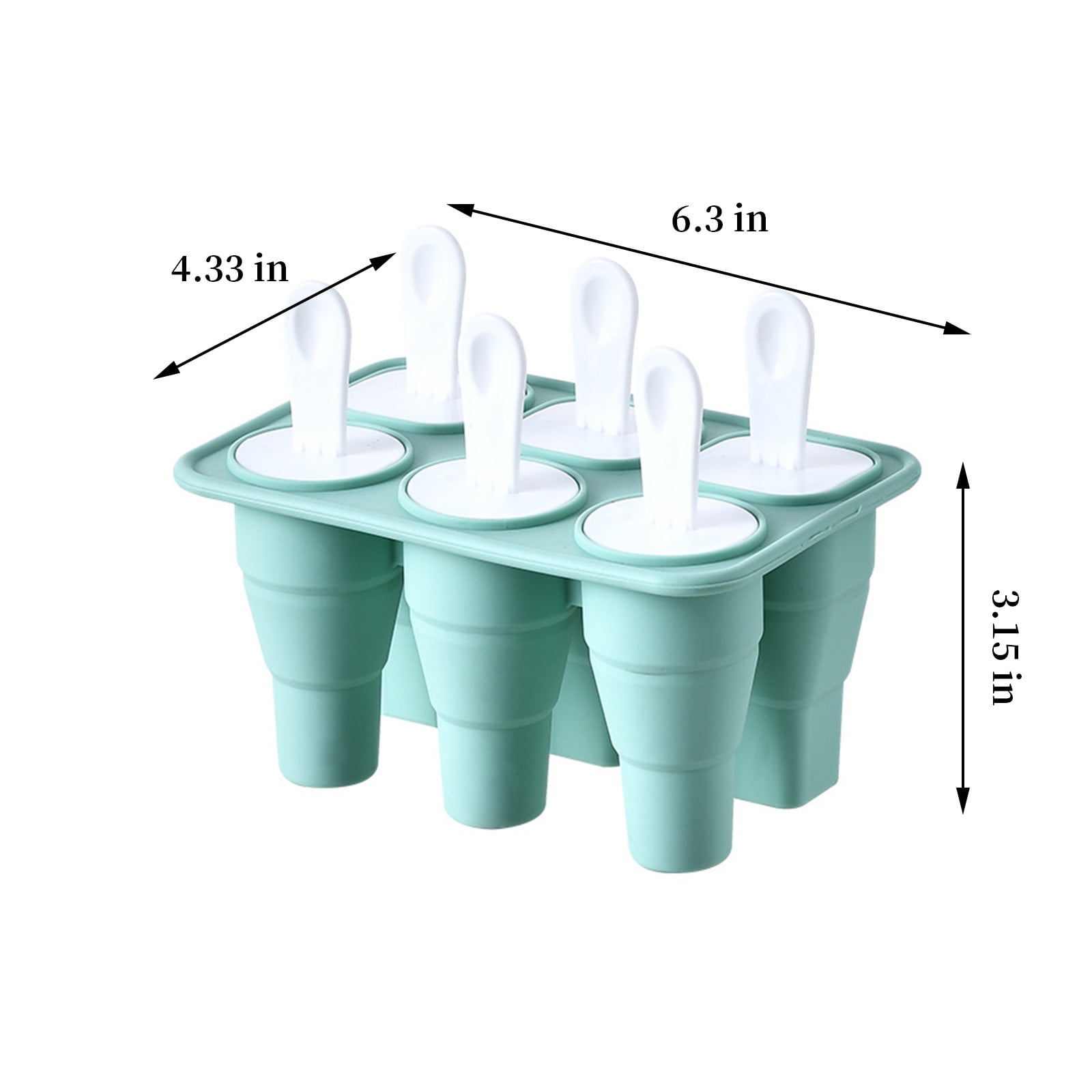Fufafayo 4Pcs Popsicle Molds Silicone Reusable Ice Cream Molds, Easy Release Ice Maker for Homemade Popsicles, Foldable Ice Tray for Freezer Kitchen Party