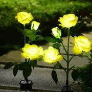 Solar Garden Lights - 4 Head Floral Sway Light Solar Light-Solar Sway Lights- Sway With The Wind- Solar Outdoor Lights- Solar Garden Decorative Lights- Patio Ya