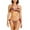 Orange-21, variant on Lopeceal Women's Bikini Sets Halter Neck Crochet Colorblock Two Piece Swimsuits Open Back Sexy High Cut Thong Bathing Suit