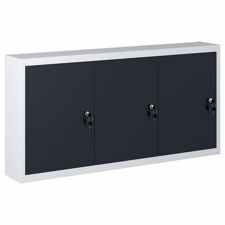 

Festnight Wall Mounted Tool Cabinet Industrial Style Metal Gray and Black