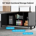 thumbnail image 2 of Tribesigns 70.8"  Large L Shaped Computer Desk with Storage Cabinet, Gray & Black 29.53" Tall Desk, 2 of 6