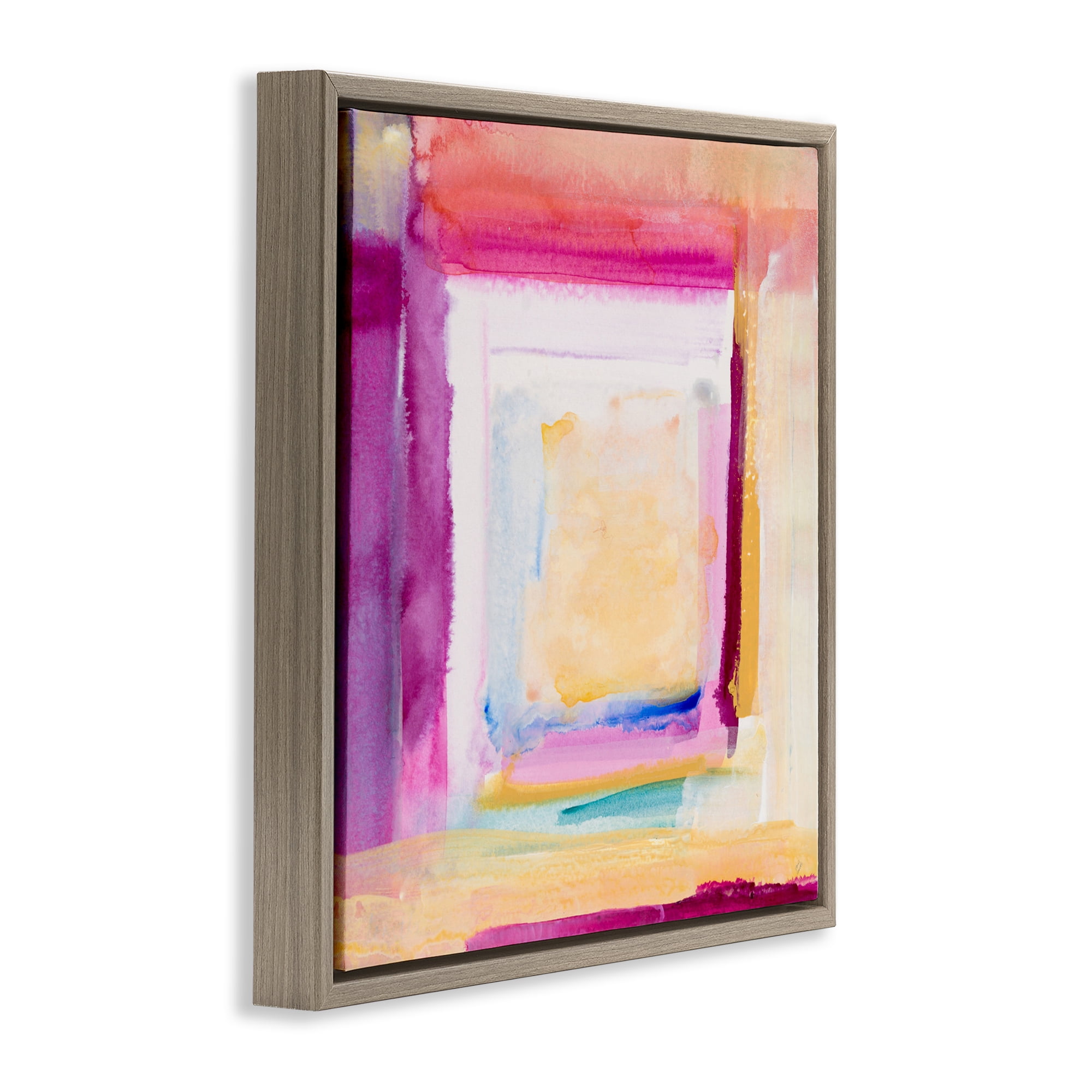 Stupell Industries Vibrant Layers New Day Brown Framed Floater Canvas Wall Art, design by Lanie Loreth