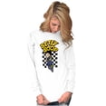 thumbnail image 3 of Betty Boop Checkerboard Biker Cartoon Women's Long Sleeve T Shirt Brisco Brands S, 3 of 5