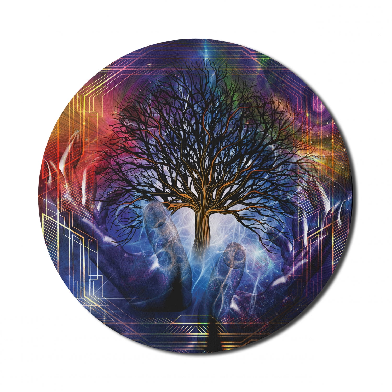 Nature Mouse Pad for Computers, Human Hand Grabs a Leafless Tree