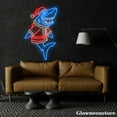 thumbnail image 3 of Glowneon Shark Christmas Neon Sign, Shark With Santa Hat LED Sign, Shark Lover Gift, 3 of 5