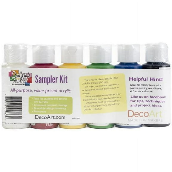 DecoArt Crafter's Acrylic Value Pack 6/Pkg-Primary