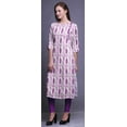 thumbnail image 3 of Bimba Robe Kurti Longue Imprimée Tunique Droite Manches 3/4 Robes pour Femmes Haut, 3 of 6