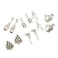 thumbnail image 1 of Wine Bottle Grape Charm Pendants, Vintage Style Pendants Multi Purpose Light Weight  12 Pcs  For Handicrafts, 1 of 8