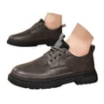 thumbnail image 3 of AUDeals Men's Vintage Leather Lace Up Oxfords Soft Rubber Sole Non Slip Platform Round Toe Business Dress Shoes, 3 of 9