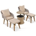 thumbnail image 2 of Homy Casa 5-Piece Patio Furniture Set with 2 Chairs, 2 Ottomans and Bar Table, for Outdoor, Beige, 2 of 8