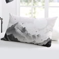 thumbnail image 5 of Mountain Throw Pillow Covers, Eagle Sky Cloud Black and White Landscape Soft Breathable Pillow Cases with Invisible Zipper for Sleeping, Small Pillowcases for Couch Bed Sofa Chair 16x24 Inches, 5 of 6