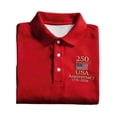 thumbnail image 2 of Mens American Flag Patriotic Polo Shirts 250 Anniversary USA Tops Collared Short Sleeve T-Shirt, 2 of 5
