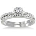 thumbnail image 1 of SZUL Women's 1/2 Carat TW Diamond Halo Bridal Set in 10K White Gold  (J-K-L Color, I2-I3 Clarity), 1 of 3