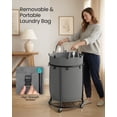 thumbnail image 6 of SONGMICS Laundry Basket with Wheels, Rolling Laundry Hamper with Steel Frame, Removable Liner Bag, 45 Gallon (170 L), Slate Gray, 6 of 6