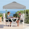 thumbnail image 2 of Costway 6x6 FT Pop Up Canopy Tent Camping Sun Shelter W/ Roller Bag Gray, 2 of 10