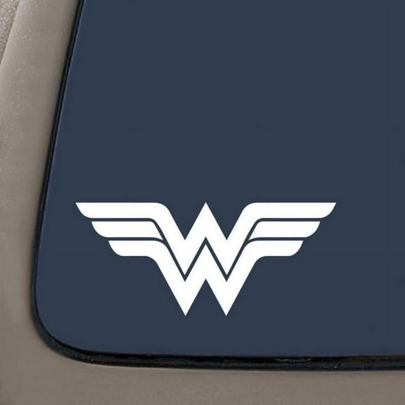Wonder Woman Decal Sticker for Car Window, Laptop, Motorcycle, Walls, Mirror and More (2" x 4.6", White) | **2 Pack** | Car Truck Van SUV Laptop Macbook Wall Decals