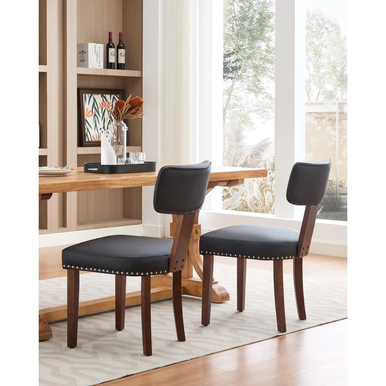 Regular Kitchen Chair Leather Upholstered Kitchen Chairs Set Of 2 Modern Dining Chairs ...