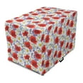 thumbnail image 1 of Flower Dog Crate Cover, Purple Flowers Poppy and Daisy Summer Nature Wildflowers Graphic, Easy to Use Pet Kennel Cover Small Dogs Puppies Kittens, 7 Sizes, Lavender Scarlet, by Ambesonne, 1 of 6