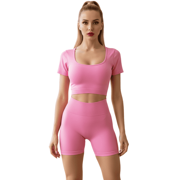 CONJUNTO DEPORTIVO DE MUJER DE SHORT Y BLUSA STRETCH PUSH UP UNITALLA