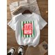thumbnail image 1 of Women's Casual Crew Neck T-Shirt with Fun Sardines Letter & Canned Fish Print, 100% Cotton Knit Fabric, Lightweight & Breathable, Regular Length, Spring/Summer Fashion Top, Retro-Inspired Graphic Des, 1 of 6