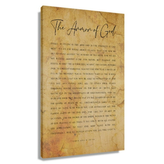 Bible Verse Wall Art The Armor of God Ephesians 6 10-18 Wall Art For Office Painting Prints Canvas Decor Framed 20x30 in