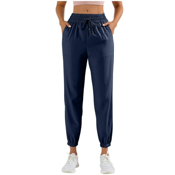 Akafmk Womens Plus Size Sweatpants,Athletic Pants for Sports,High Waist Drawstring Jogger Pants Solid Color Long Trousers Relaxed Fitting Running Workout Pants with Pockets