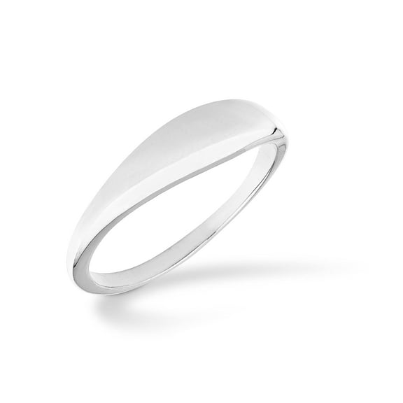 Miabella 925 Sterling Silver or 18Kt Yellow Gold Over Silver Signet Ring for Women Made in Italy (sterling silver, 5)